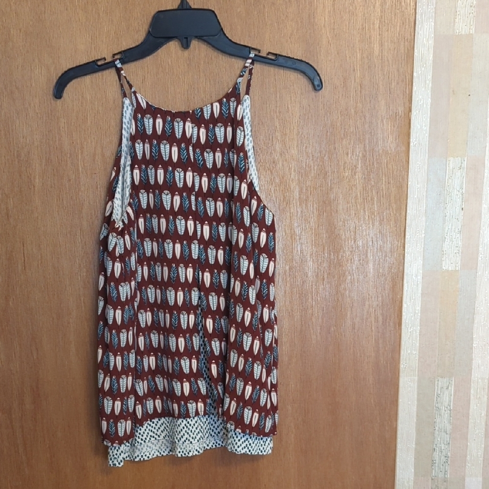Chic Brown Patterned Tank Top - Picture 3 of 3